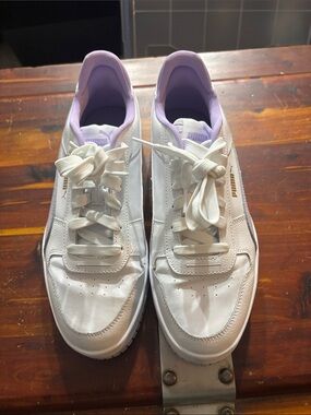 Puma White Sneakers with Lavender Interior